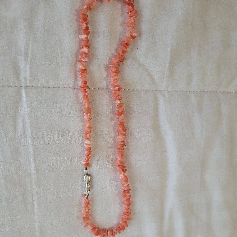 Coral Necklace Orange Choker Vintage